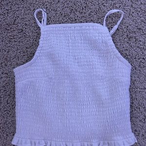 white ribbed crop tank